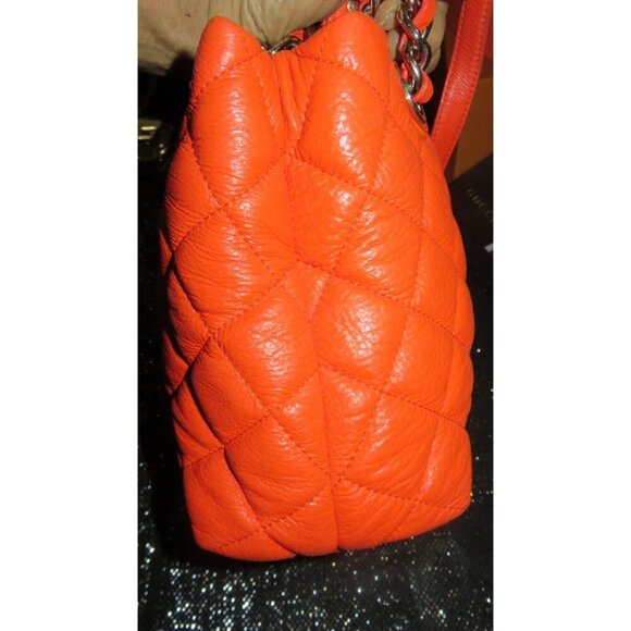 Kate Spade Gold Coast Maryanne Coral Quilted Leather Chain Strap Handbag *FLAW* - Picture 3 of 15